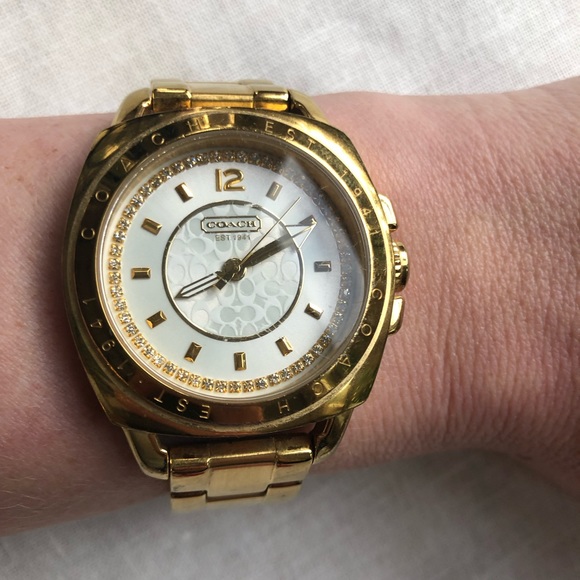 Gold and diamond accent coach watch - Picture 7 of 7